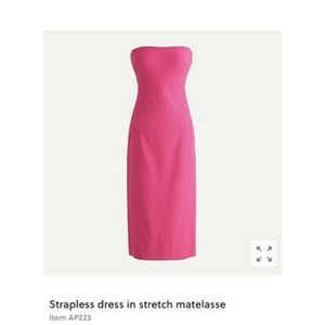 Jcrew strapless stretch matelasse, size 14, beautiful bright pink